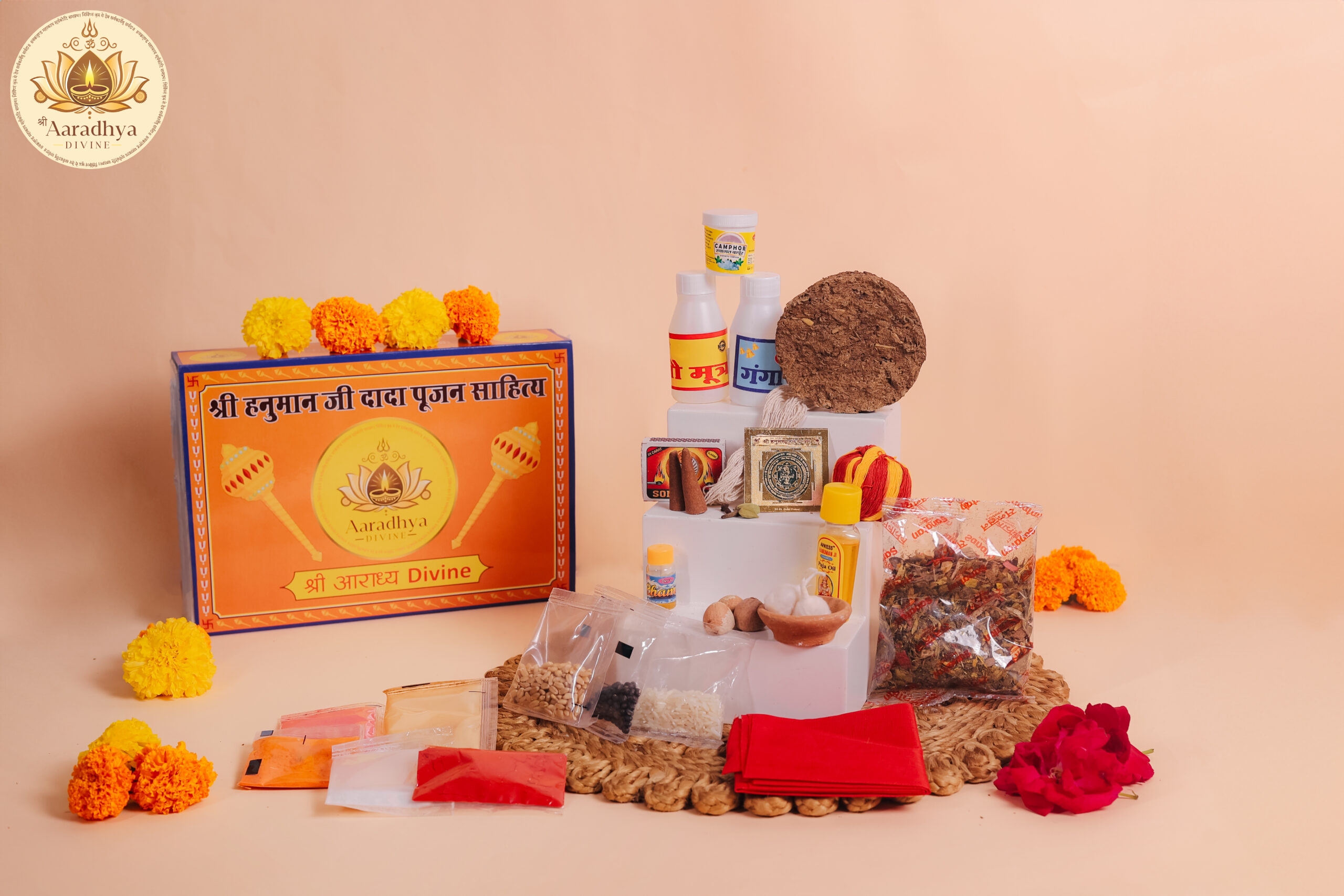 Why This Kit? ✅ Complete Hanuman Pooja Solution | संपूर्ण पूजन सामग्री ✅ Ready-to-use & Convenient | उपयोग के लिए तैयार ✅ Pure & Authentic Items | शुद्ध एवं विश्वसनीय सामग्री